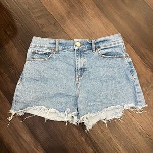 LOFT Light Blue Frayed Jean Shorts
